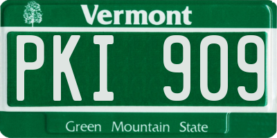 VT license plate PKI909