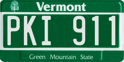 VT license plate PKI911