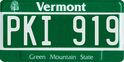 VT license plate PKI919