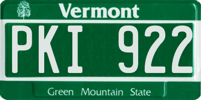 VT license plate PKI922