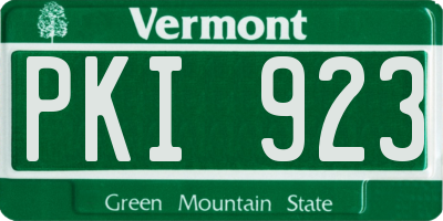 VT license plate PKI923