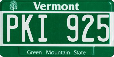 VT license plate PKI925