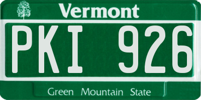 VT license plate PKI926