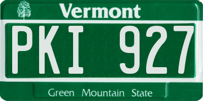 VT license plate PKI927