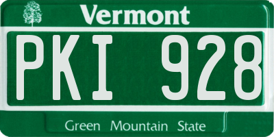 VT license plate PKI928