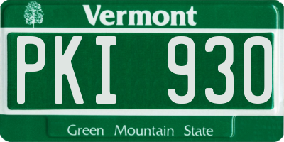 VT license plate PKI930