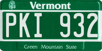 VT license plate PKI932