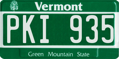 VT license plate PKI935