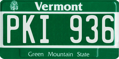 VT license plate PKI936