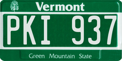 VT license plate PKI937