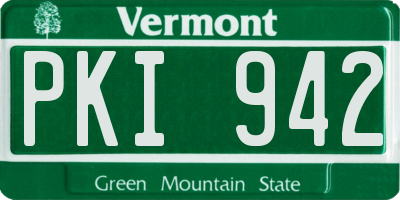 VT license plate PKI942