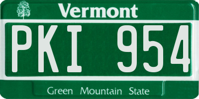 VT license plate PKI954