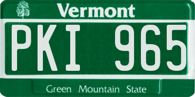 VT license plate PKI965