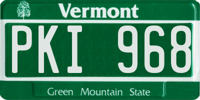 VT license plate PKI968