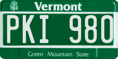 VT license plate PKI980