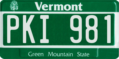 VT license plate PKI981