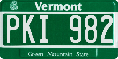VT license plate PKI982
