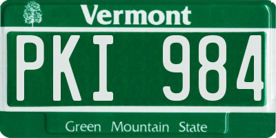 VT license plate PKI984