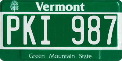 VT license plate PKI987