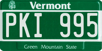 VT license plate PKI995