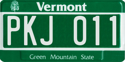 VT license plate PKJ011