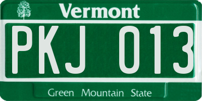 VT license plate PKJ013