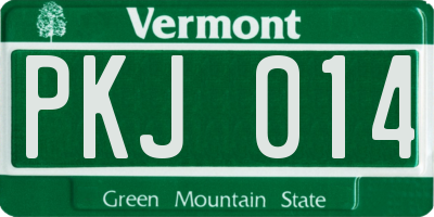 VT license plate PKJ014