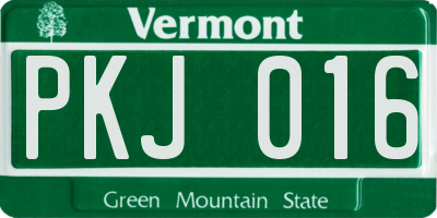 VT license plate PKJ016