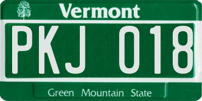VT license plate PKJ018