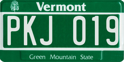 VT license plate PKJ019