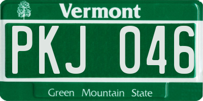 VT license plate PKJ046