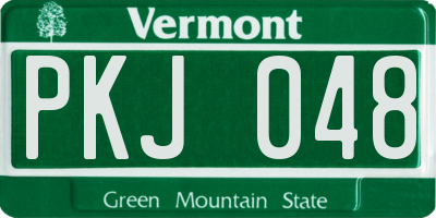 VT license plate PKJ048