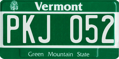 VT license plate PKJ052