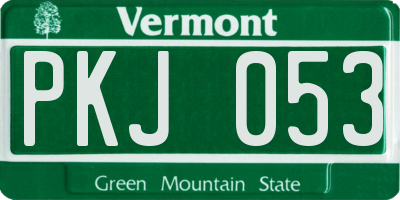VT license plate PKJ053