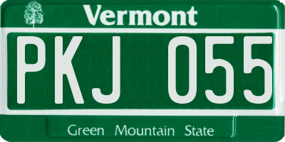 VT license plate PKJ055