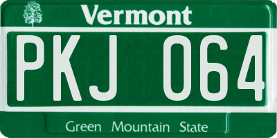 VT license plate PKJ064