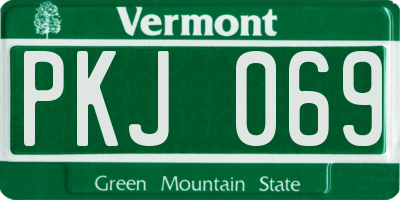 VT license plate PKJ069