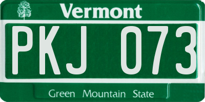 VT license plate PKJ073