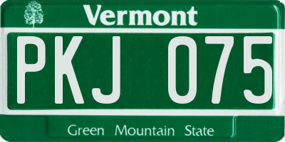 VT license plate PKJ075