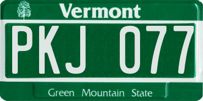 VT license plate PKJ077