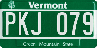 VT license plate PKJ079