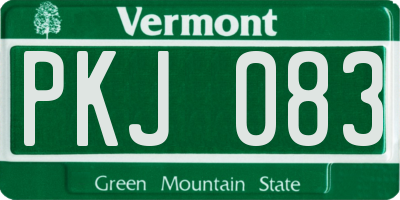 VT license plate PKJ083