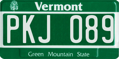 VT license plate PKJ089