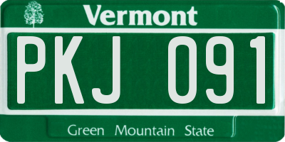 VT license plate PKJ091