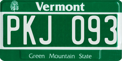 VT license plate PKJ093
