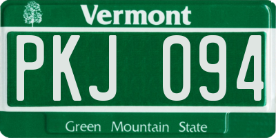 VT license plate PKJ094