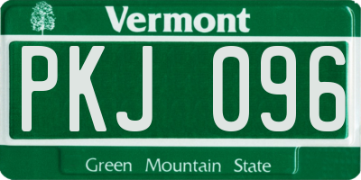VT license plate PKJ096