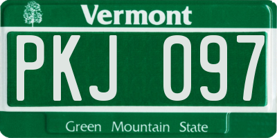 VT license plate PKJ097