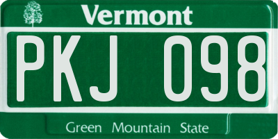 VT license plate PKJ098