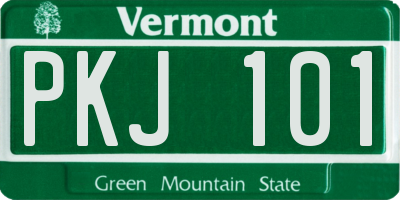 VT license plate PKJ101